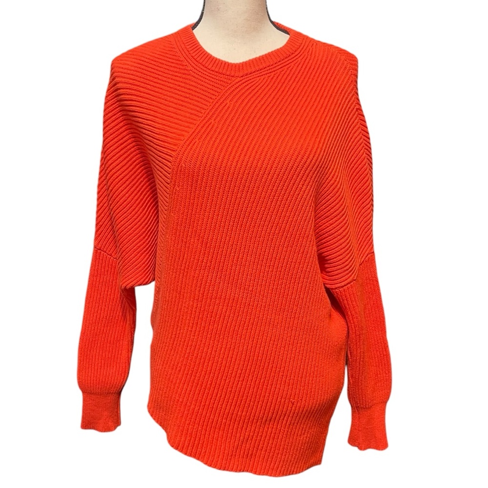Free People Asymmetrical Dolman Sleeve Oversized‎ Crew Neck Sweater Women's XS